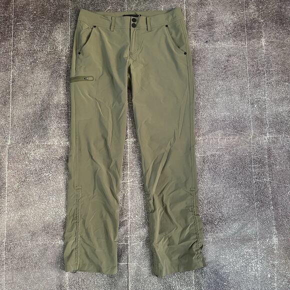 Women's Gramicci Dark Forest Green Roll Up Lightweight Hiking Pants Sz 6 X 31" - Picture 1 of 4